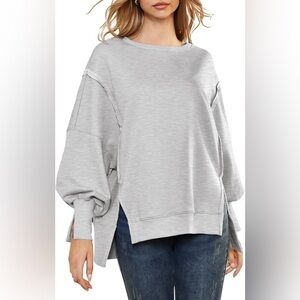 Trendy Queen Slouchy Lounge Crewneck Sweater
